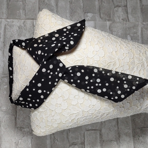 Black/White Polkadot Scarf - Picture 1 of 2